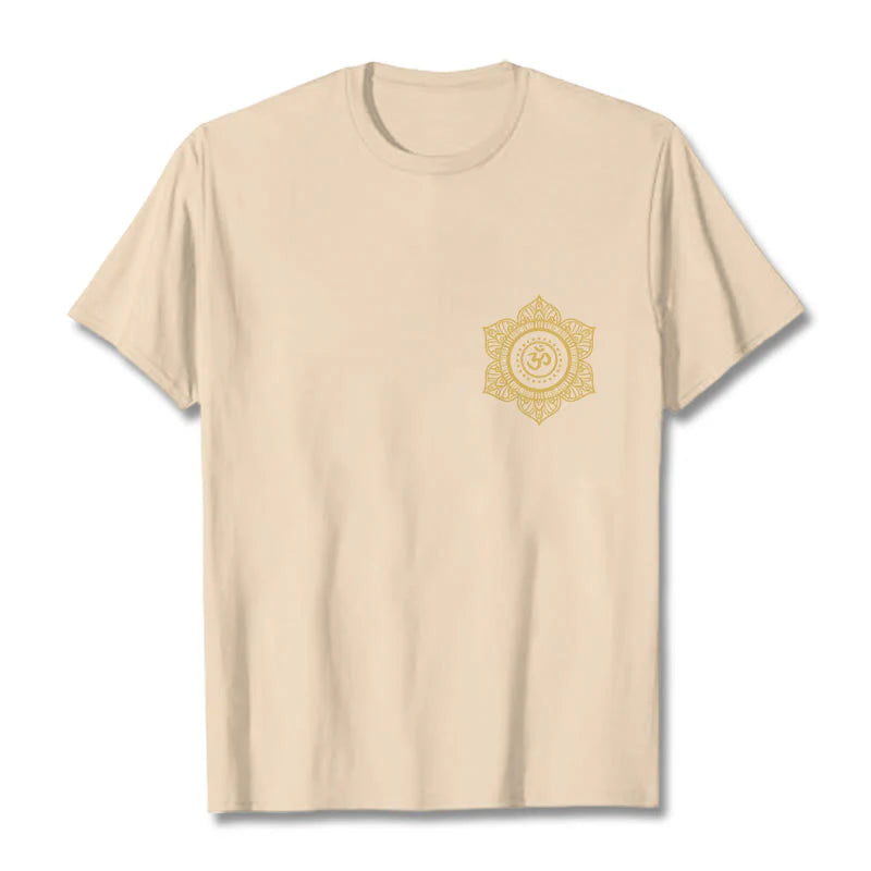 Buddha Stones Golden Mandala OM Pattern Tee T-shirt
