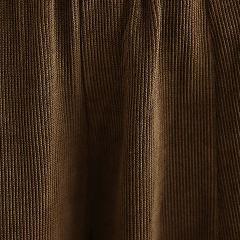 Buddha Stones Women's Fall Patchwork Plain Corduroy Harem Pants With Pockets