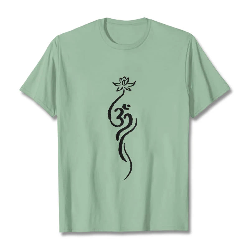 Buddha Stones Lotus Flower Om Design Tee T-shirt