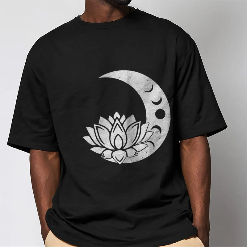 Buddha Stones Crescent Moon Lotus Flower Sun Tee T-shirt