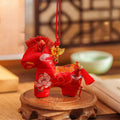 Buddha Stones Year Of The Horse Red String Tassel Embroidery Hanging Decoration
