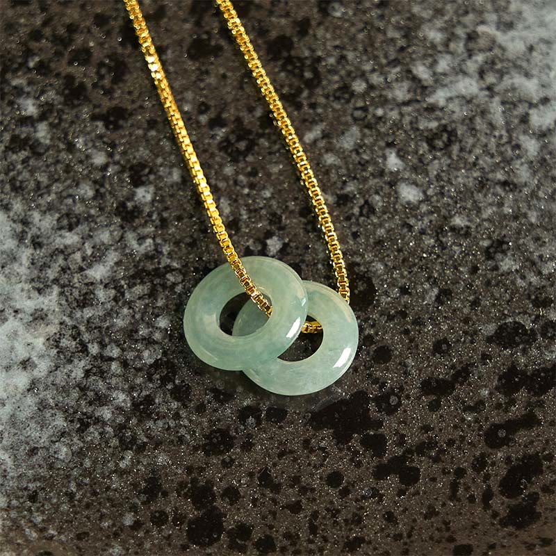 FREE Today: Fortune and Luck Jade Double Peace Buckle Necklace Pendant