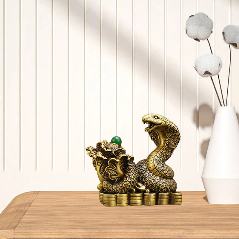 Buddha Stones Year Of The Snake Copper Coins Ingots Cabbage Brass Statue Home Decoration (Extra 30% Off | USE CODE: FS30)