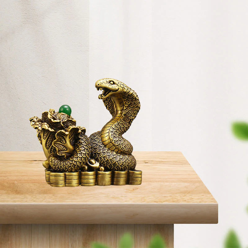 Buddha Stones Year Of The Snake Copper Coins Ingots Cabbage Brass Statue Home Decoration (Extra 30% Off | USE CODE: FS30)
