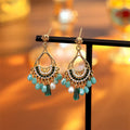 Buddha Stones Teardrop Tassel Copper Self Care Openwork Drop Dangle Earrings