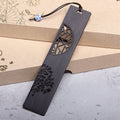 Buddha Stones The Tree of Life Ebony Wood Small Leaf Red Sandalwood Bookmarks With Gift Box