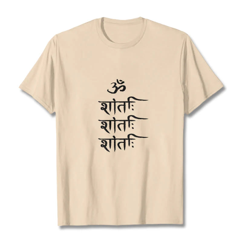 Buddha Stones OM MANTRA Sanskrit Pattern Tee T-shirt