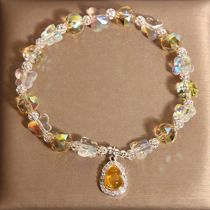 Buddha Stones Butterfly Gourd Amethyst Citrine Labradorite Balance Bracelet