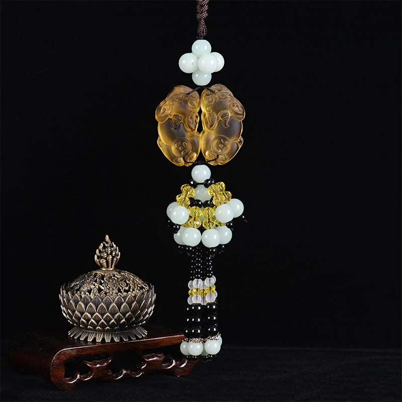 Buddha Stones FengShui Jade PiXiu Harmony Car Pendant Decoration (Extra 30% Off | USE CODE: FS30)