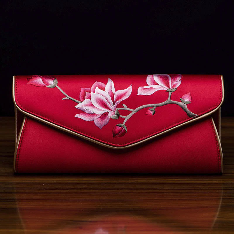 Buddha Stones Magnolia Su Embroidery Wedding Shopping Purse Handbag Crossbody Bag