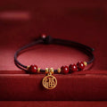 Buddha Stones Cinnabar Bead Fu Character Charm Blessing Braided String Bracelet (Extra 30% Off | USE CODE: FS30)