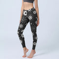 Buddha Stones Sun Moon Star Pattern Print Gym Leggings Women's Yoga Pants