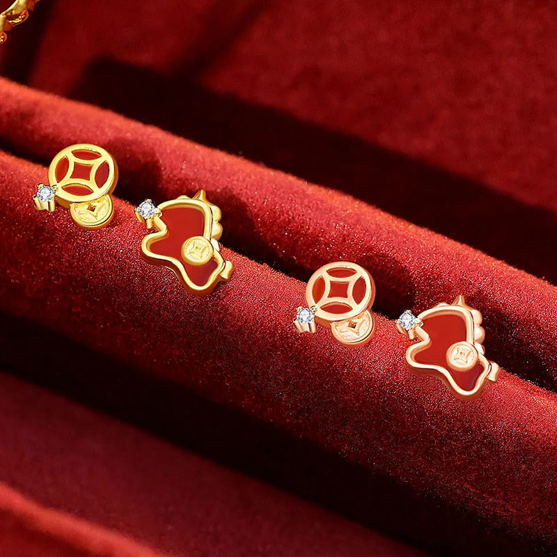 Buddha Stones 925 Sterling Silver Year Of The Horse Red String Red Agate Coin Charm Luck Bracelet