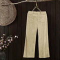 Buddha Stones Plain Corduroy Polyester Women's Buttons Wide Leg Pants With Pockets
