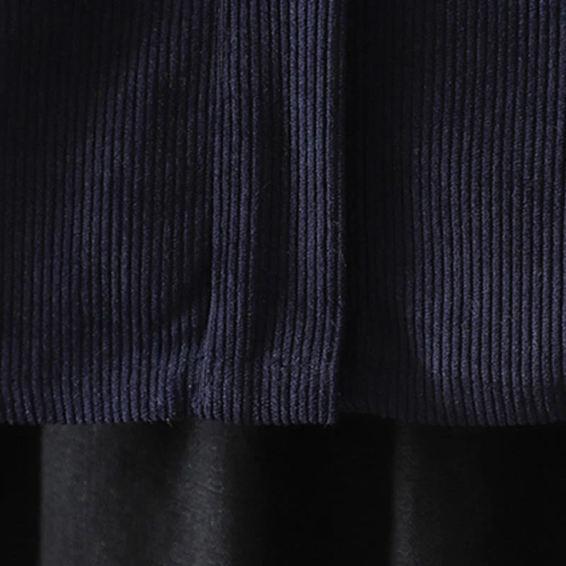 Buddha Stones Commute Plain Buttons Cotton Corduroy Women's Long Sleeve Shirt
