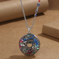 Buddha Stones Phoenix Peony Flower Luck Protection Necklace Pendant (Extra 30% Off | USE CODE: FS30)
