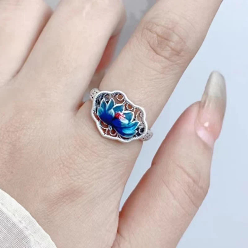 Buddha Stones Lotus Auspicious Cloud New Beginning Necklace Pendant Ring (Extra 30% Off | USE CODE: FS30)