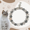 Buddha Stones Birman Cat Natural Grey Jasper Agate Bead Healing Bracelet