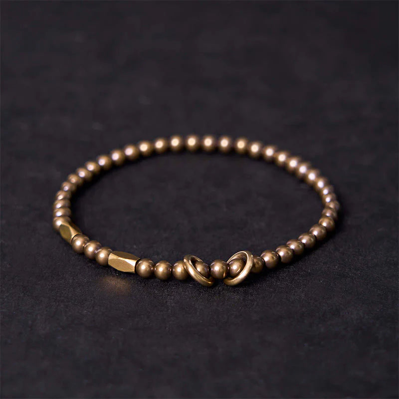 Buddha Stones Wishing You Balance and Strength Brass Bracelet Includes Gift Message Card