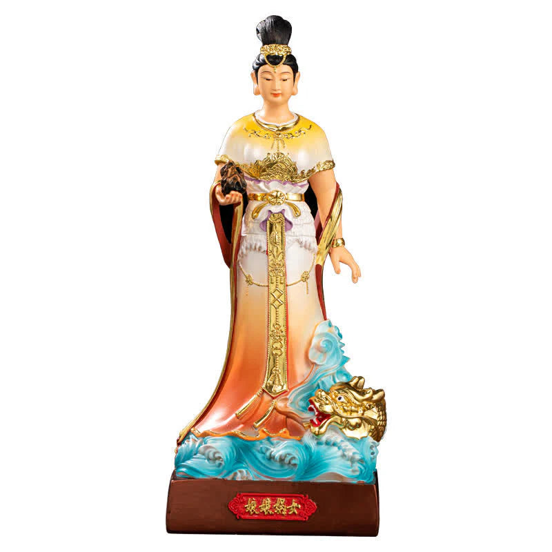 Buddha Stones Bodhisattva Nuwa Protection Resin Statue Home Decoration