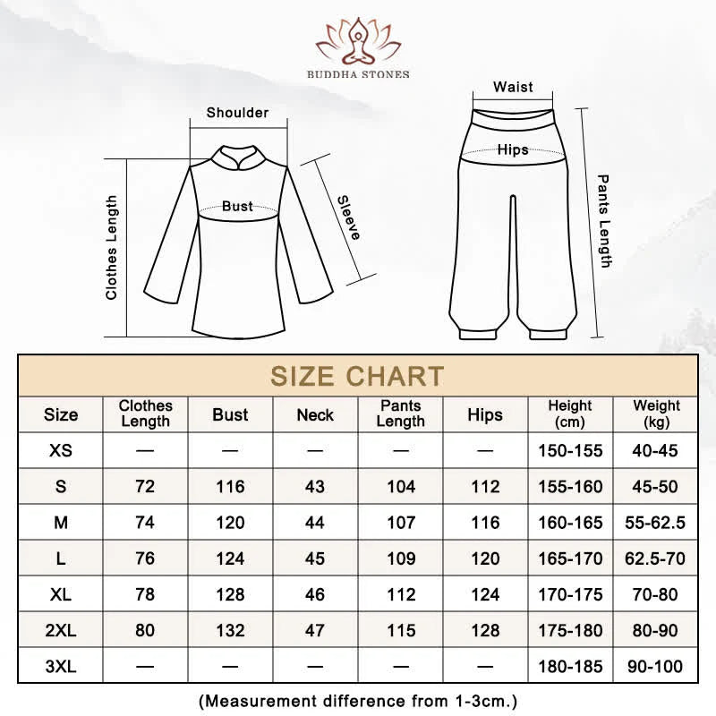 Buddha Stones Tai Chi Qigong Meditation Prayer Spiritual Zen Practice Unisex Cotton Linen Clothing Set (Extra 30% Off | USE CODE: FS30)