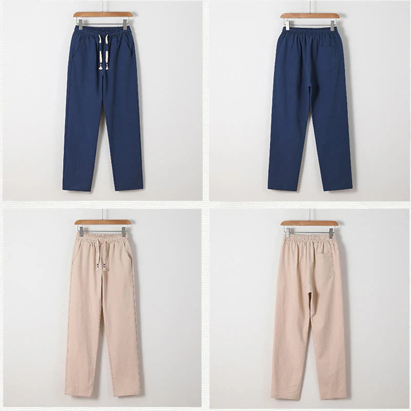 Buddha Stones 2Pcs Chinese Characters Crane Cotton Shirt Pants With Pockets Men's Meditation Cloth Set