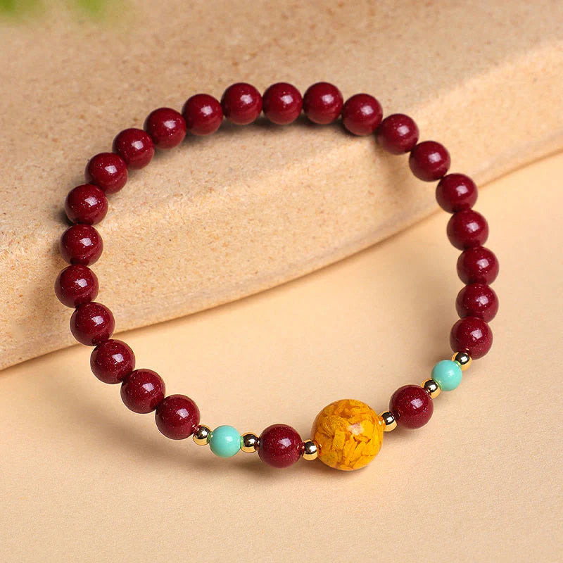 Buddha Stones Cinnabar Turquoise Keep Away Evil Spirits Bracelet