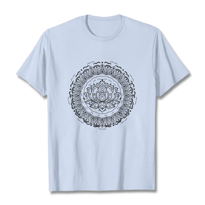 Buddha Stones Mandala Lotus Flower Pattern Tee T-shirt