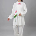 Buddha Stones Lotus Flower Leaf Pattern Tai Chi Meditation Prayer Spiritual Zen Practice Clothing Women's Set (Extra 30% Off | USE CODE: FS30)