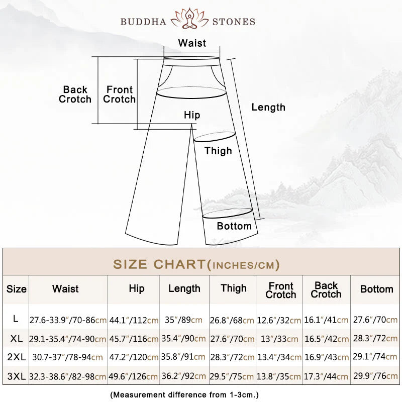 Buddha Stones Casual Solid Color Cotton Linen Women's Wide Leg Pants With Pockets