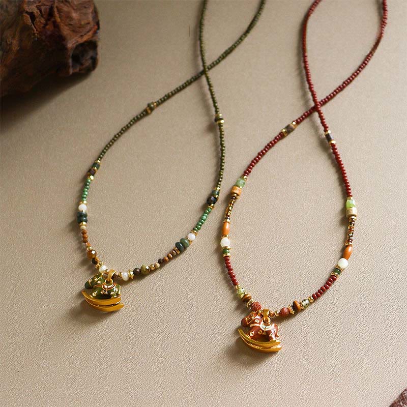 Buddha Stones Year Of The Horse Copper Tiger Eye Various Beads Balance Necklace Pendants