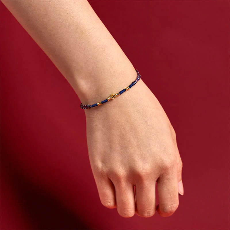 Buddha Stones Handmade Braided Red String Copper Coins Luck Bracelet