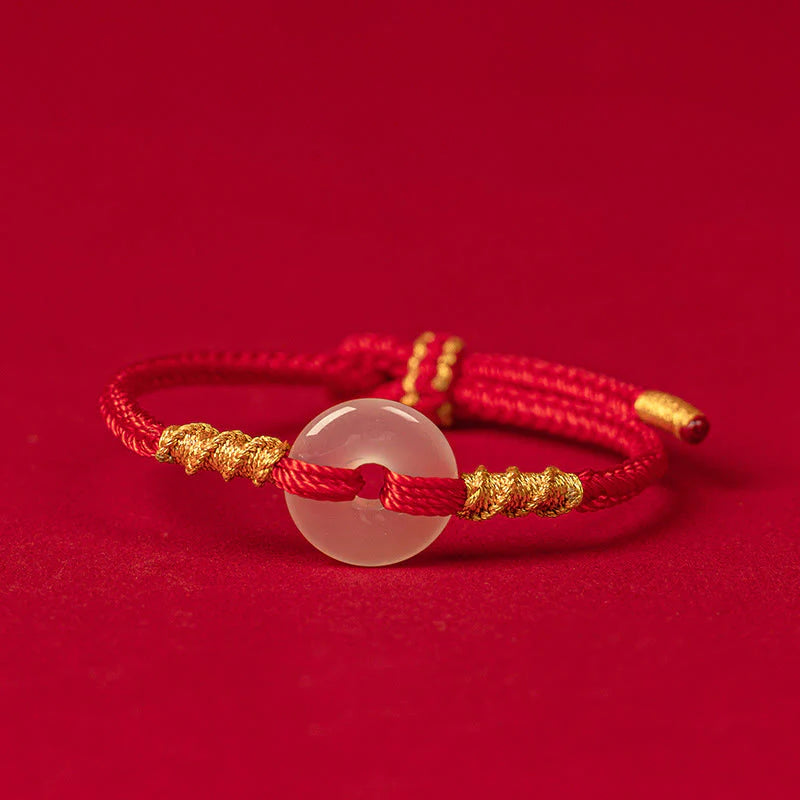 FREE Today: Luck and Connection White Chalcedony Peace Buckle Rope Knot Bracelet