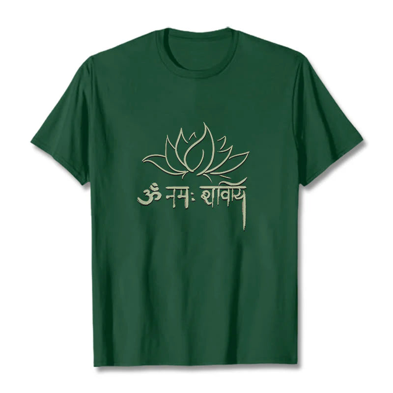 Buddha Stones Lotus Sanskrit Namah Shivaya Tee T-shirt