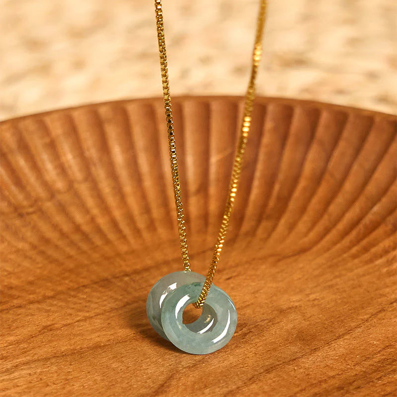 FREE Today: Fortune and Luck Jade Double Peace Buckle Necklace Pendant