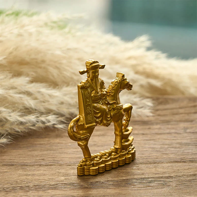 Buddha Stones  Get Rich Now Year of the Horse God of Wealth Ingots Prosperity Alloy Home Decoration