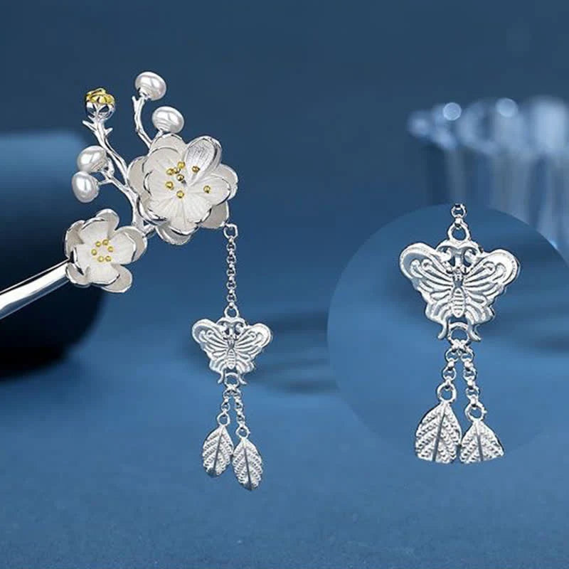Plum Blossom Butterfly Love Freedom Tassel Hairpin