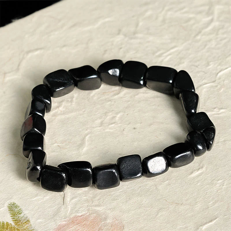 Buddha Stones 8mm Natural Authentic Shungite Stone Protection Beaded Bracelet