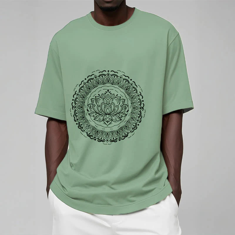 Buddha Stones Mandala Lotus Flower Pattern Tee T-shirt