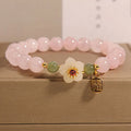Buddha Stones Rose Quartz Peach Blossom Hetian Jade Fu Character Relationships Healing Bracelet