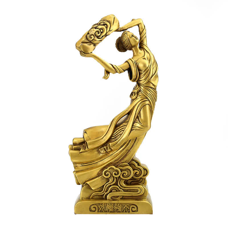 Buddha Stones Bodhisattva Nuwa Mends The Sky Protection Copper Statue Decoration