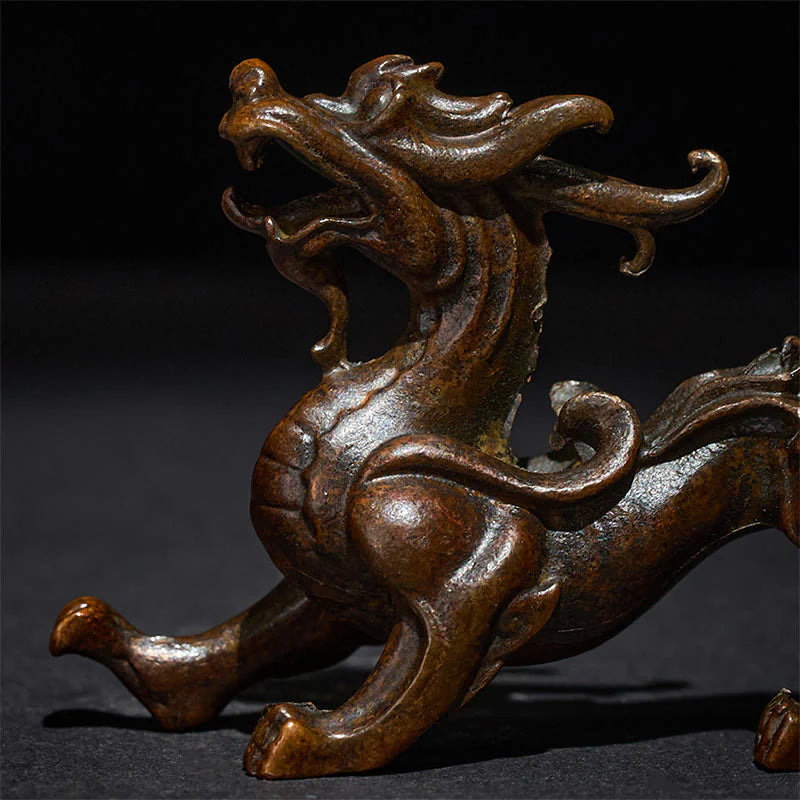 Buddha Stones FengShui Small PiXiu Alloy Wealth Luck Decoration 9.2*2.4*5.2 cm
