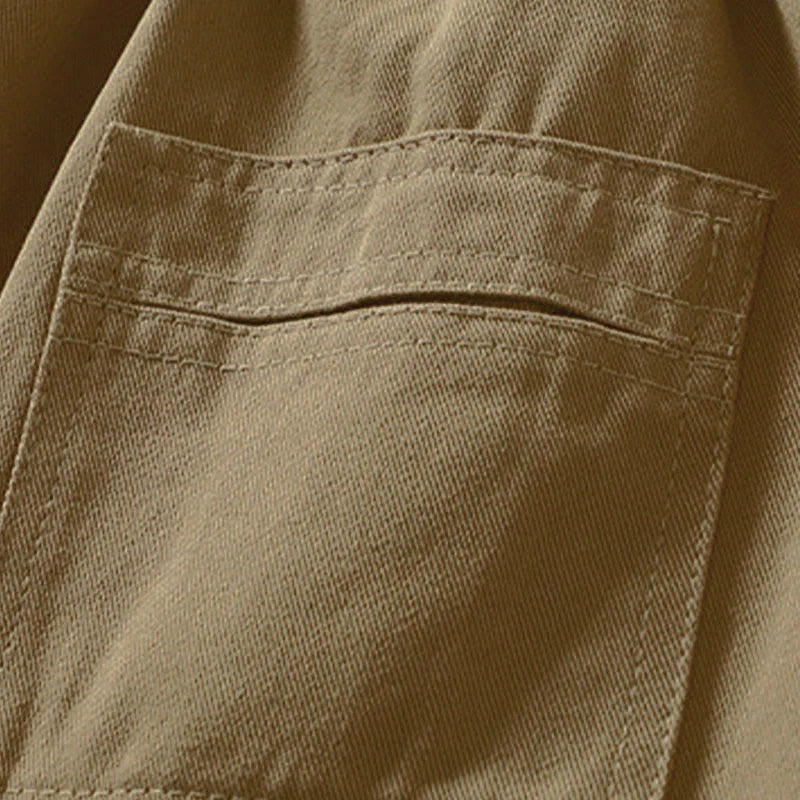 Buddha Stones Fall Simple Lines Button Zipper Design Ankle-Length Cotton Women's Harem Pants With Pockets