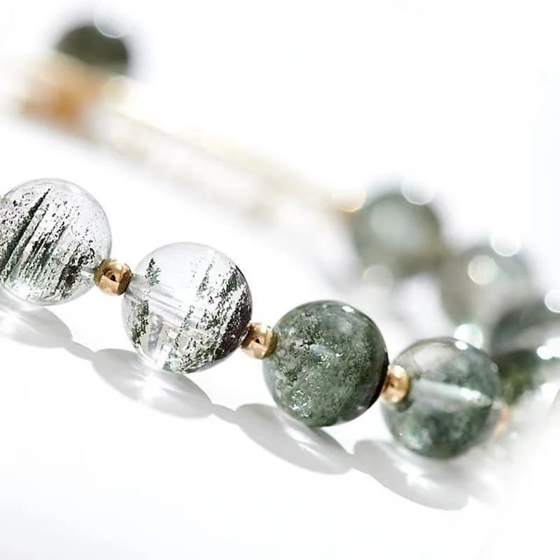 Buddha Stones Green Phantom Crystal Confidence Charm Bracelet