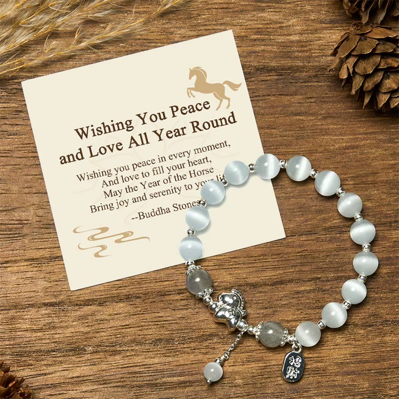 Buddha Stones Wishing You Peace and Love All Year Round Year of the Horse Includes Gift Message Card