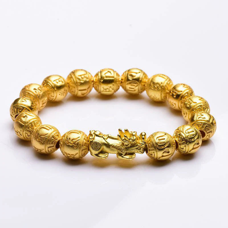 Buddha Stones PiXiu Om Mani Padme Hum Carved Wealth Bracelet