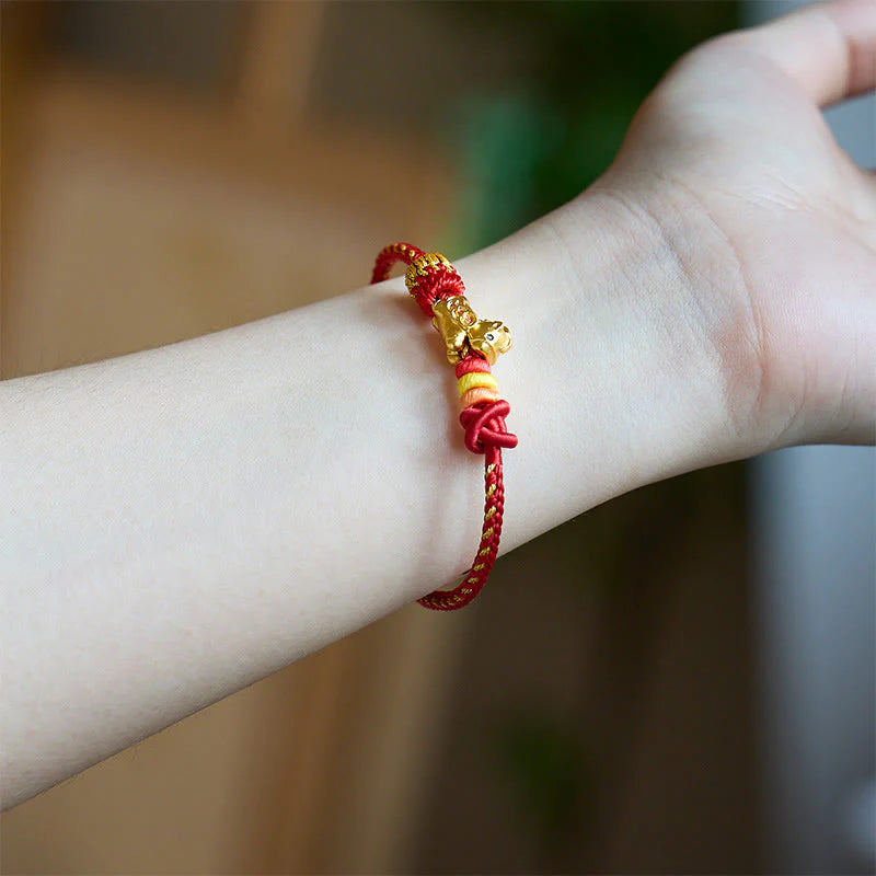 Buddha Stones Year Of The Horse Red String Concentration Bracelet