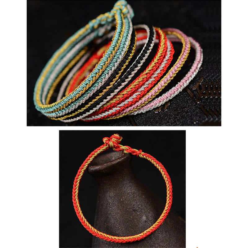 Buddha Stones Two-Color Rope Handcrafted Eight Thread Peace Knot Bracelet (Extra 30% Off | USE CODE: FS30)