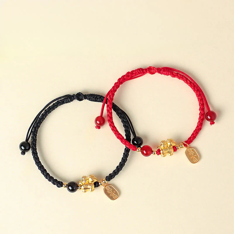 Buddha Stones 999 Sterling Silver Year Of The Horse Peaceful And Rich Success String Bracelet