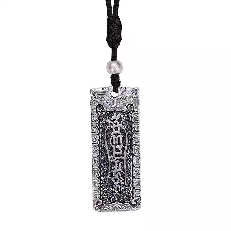 Buddha Stones Copper Namo Amitabha Om Mani Padme Hum Rope Wisdom Necklace Pendant